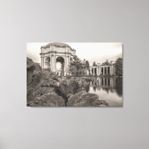 San Francisco Palace of Fine Art Sepia Canvas Print