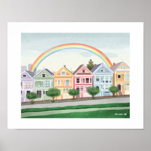 San Francisco Pastel Painted Ladies Art Print