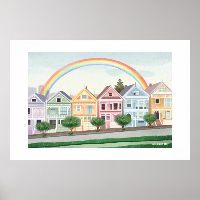 San Francisco Pastel Painted Ladies Large Print (Front)