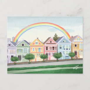 San Francisco Pastel Painted Ladies Postcard