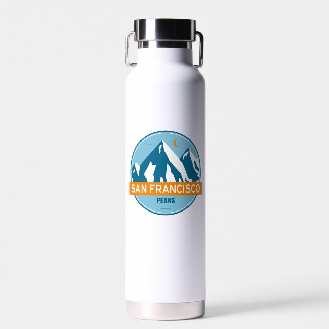 San Francisco Peaks Arizona Stars Moon Water Bottle (Front)
