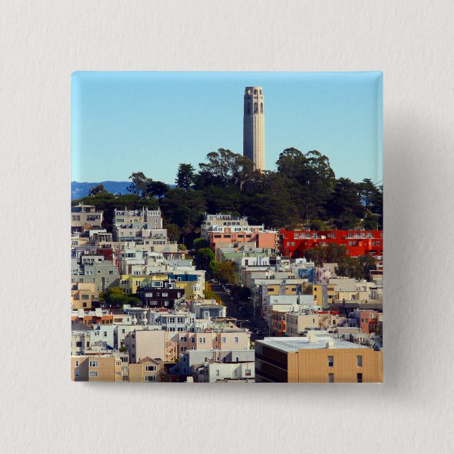 san francisco pioneer park 2 inch square button (Front)