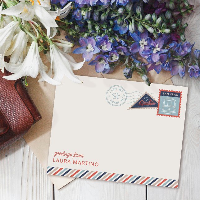 San Francisco Postage Stamps Stationery Note Card (Creator Uploaded)