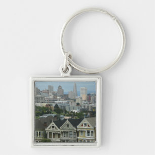San Francisco Postcard Row City Scene Photography Keychain