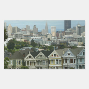 San Francisco Postcard Row City Scene Photography Sticker
