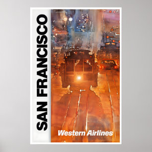 San Francisco Poster Trolley Art California