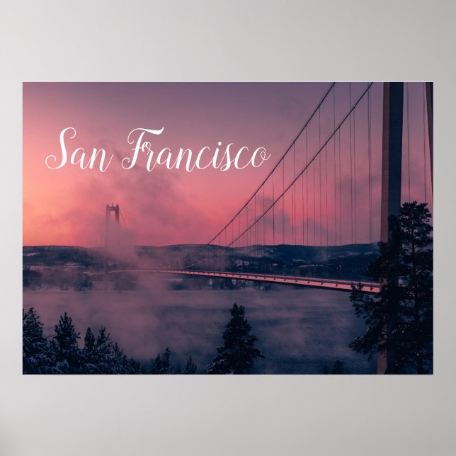 San Francisco Poster with Golden Gate Bridge (Front)