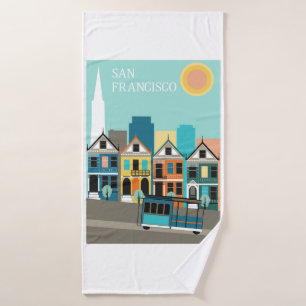 San Francisco Pretty Art Bath Towel