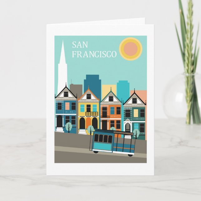 San Francisco Pretty Art Thank You Card (Front)