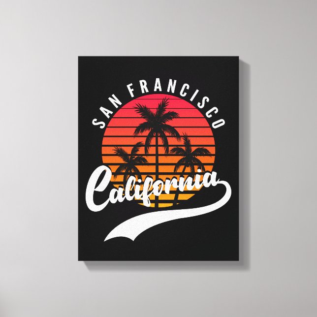 San Francisco Retro Sunset Canvas Print (Front)