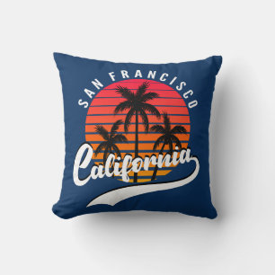 San Francisco Retro Sunset Throw Pillow