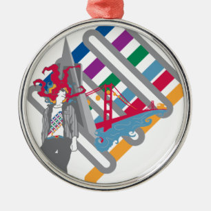 san francisco scene metal ornament