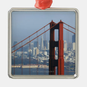 San Francisco seen trough Golden Gate Bridge. Metal Ornament