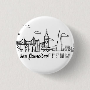 San Francisco Skyline 1 Inch Round Button