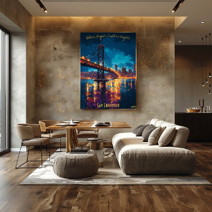 San Francisco Skyline à Dusk Poster - Romantique