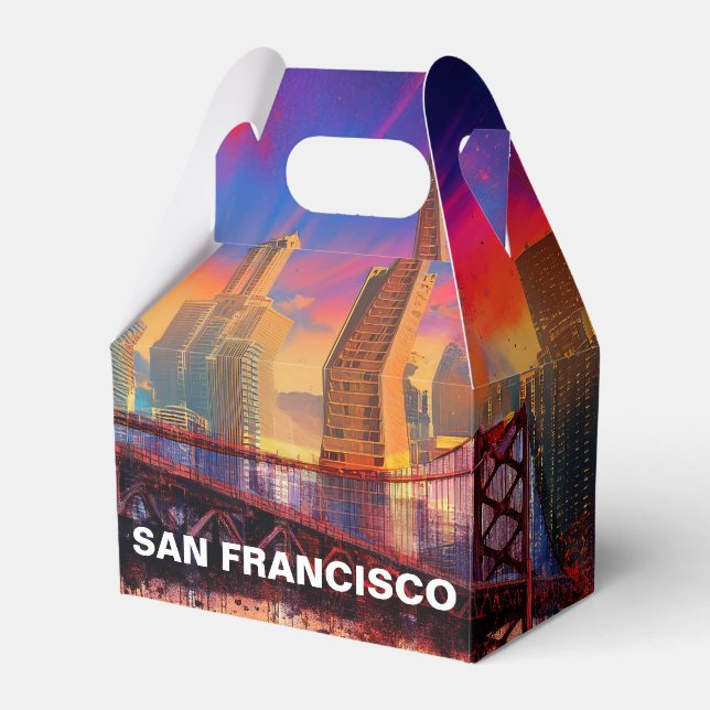 San Francisco Skyline Abstract Art Favor Box (Front Side)