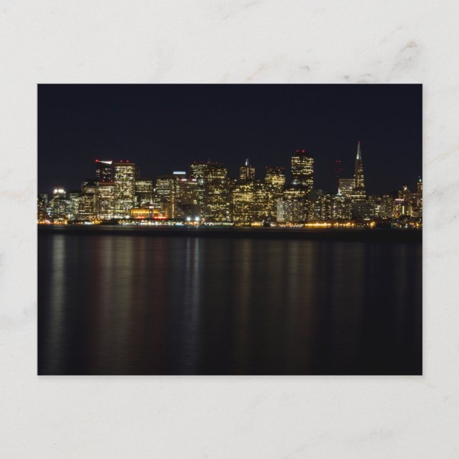 San Francisco Skyline at Night Postcard (Front)