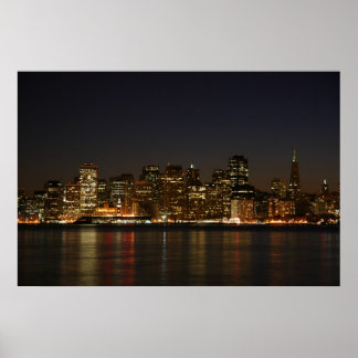 San Francisco Skyline at Night Poster