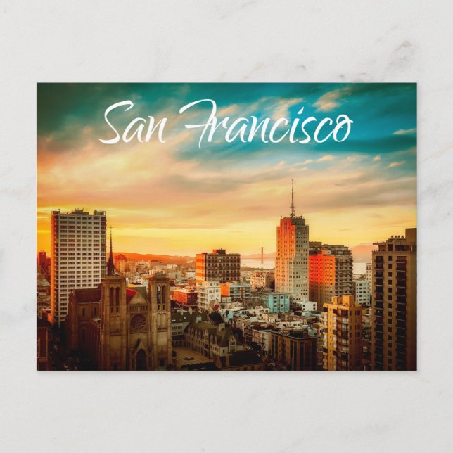 San Francisco Skyline California USA United States Postcard (Front)
