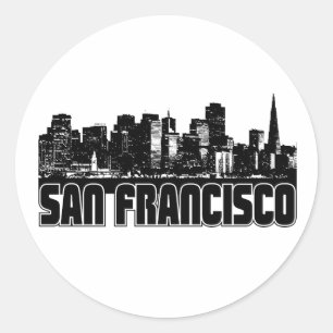 San Francisco Skyline Classic Round Sticker