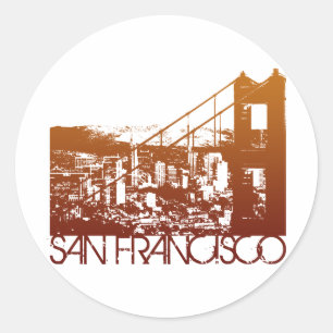 San Francisco Skyline Design Classic Round Sticker