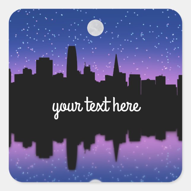 San Francisco Skyline Drawing #1 Stickers (Front)