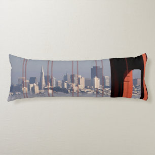 San Francisco Skyline from Golden Gate Bridge. Body Pillow