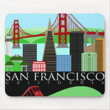 San Francisco Skyline Illustration Mouse Pad