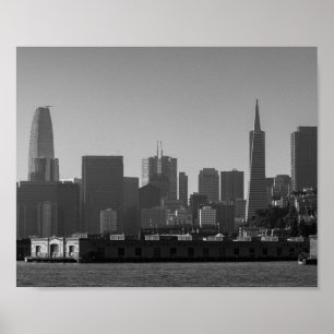 San Francisco Skyline Monochrome - Cityscape Photo Poster