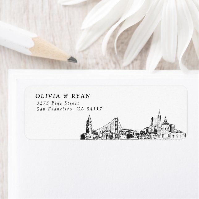 San Francisco Skyline Return Address Labels (Insitu)