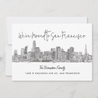 San Francisco Skyline Sketch Drawing Moving