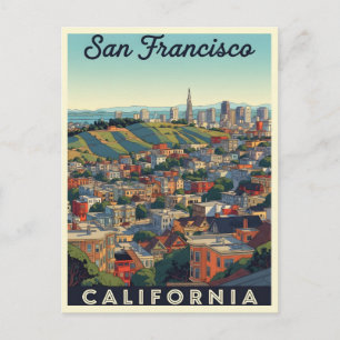 San Francisco skyline with rolling hills Postcard