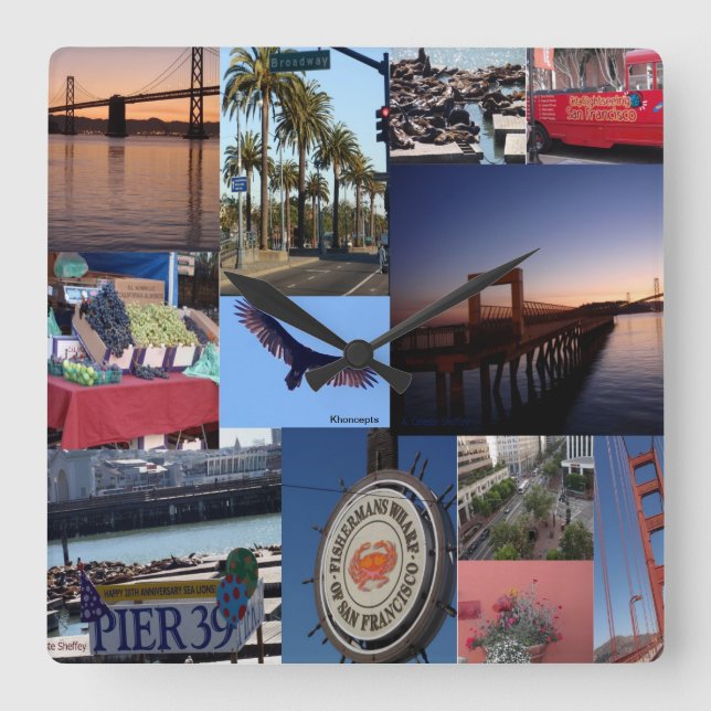 San Francisco Square Wall Clock (Front)