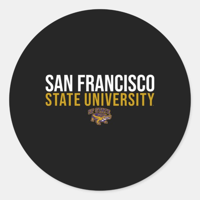 San Francisco State Sfsu Gators Stacked Classic Round Sticker (Front)