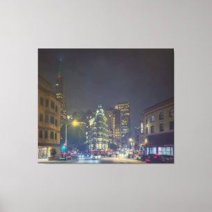 San Francisco Street at Night Scene Canvas Print