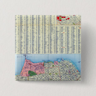 San Francisco Street Map 2 Inch Square Button