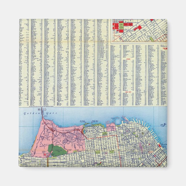 San Francisco Street Map Magnet (Front)
