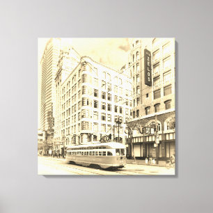 San Francisco Street with Vintage Streetcar Canvas Print