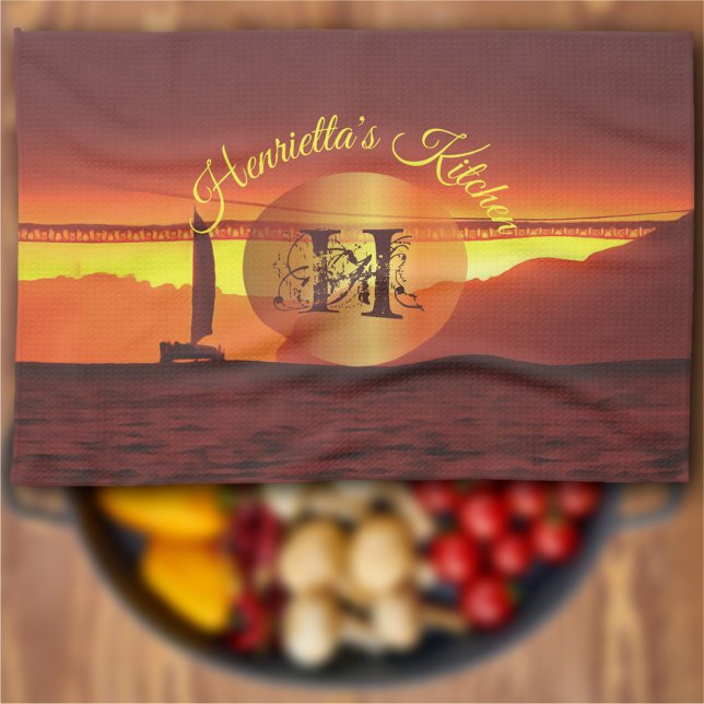 San Francisco Sunset 1124 Kitchen Towel (Creator Uploaded)