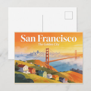 San Francisco The Golden City Vintage Travel Postc Postcard