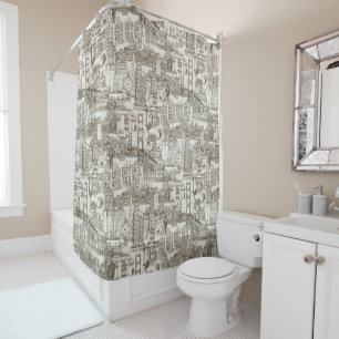 San Francisco toile tea brown strong white