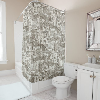 San Francisco toile tea brown strong white