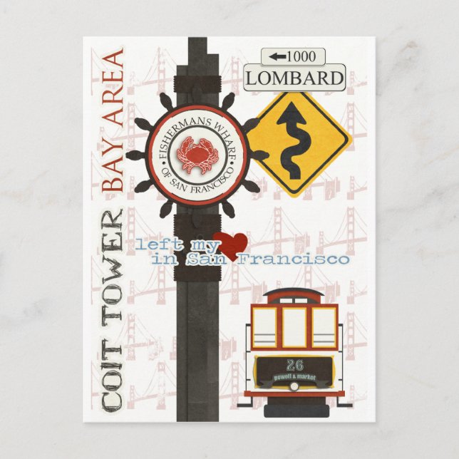 San Francisco Travel Spots Postcard (Front)