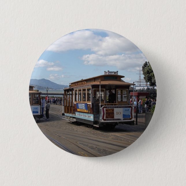 San Francisco Trolley Cars 2 Inch Round Button (Front)