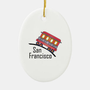 san francisco trolley ceramic ornament