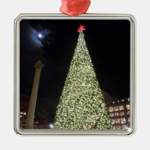San Francisco Union Square Christmas Metal Ornament