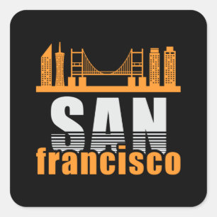San Francisco USA City Cityscape Skyline Gift Idea Square Sticker