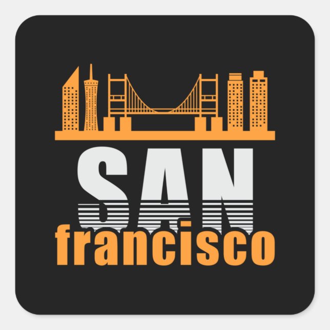 San Francisco USA City Cityscape Skyline Gift Idea Square Sticker (Front)