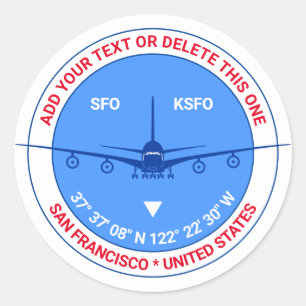 San Francisco, USA, Customizable Cool Travel Classic Round Sticker