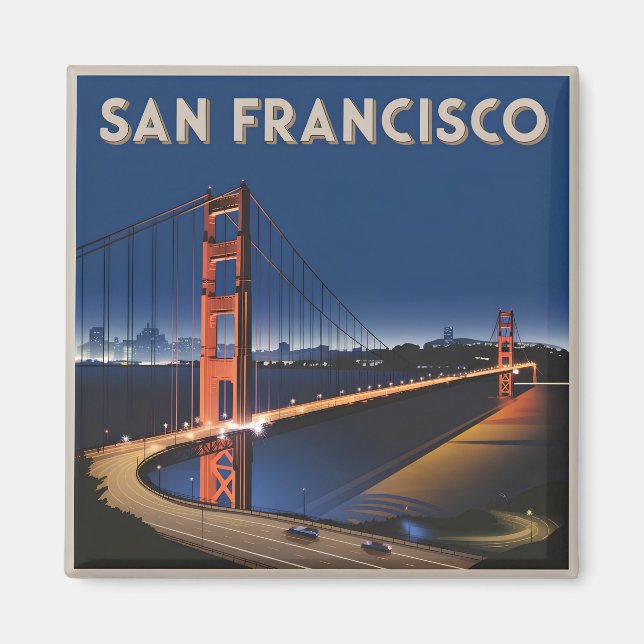 San Francisco USA vintage Magnet (Front)